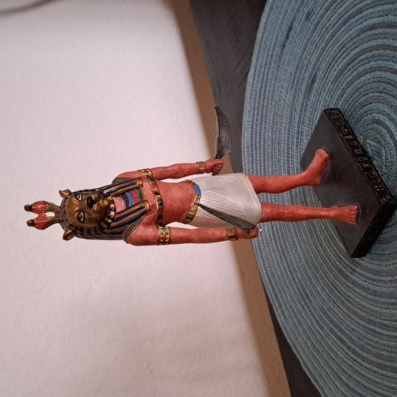 Egyptian God Sculpture with Multicolor Accents - Picture 2 of 5